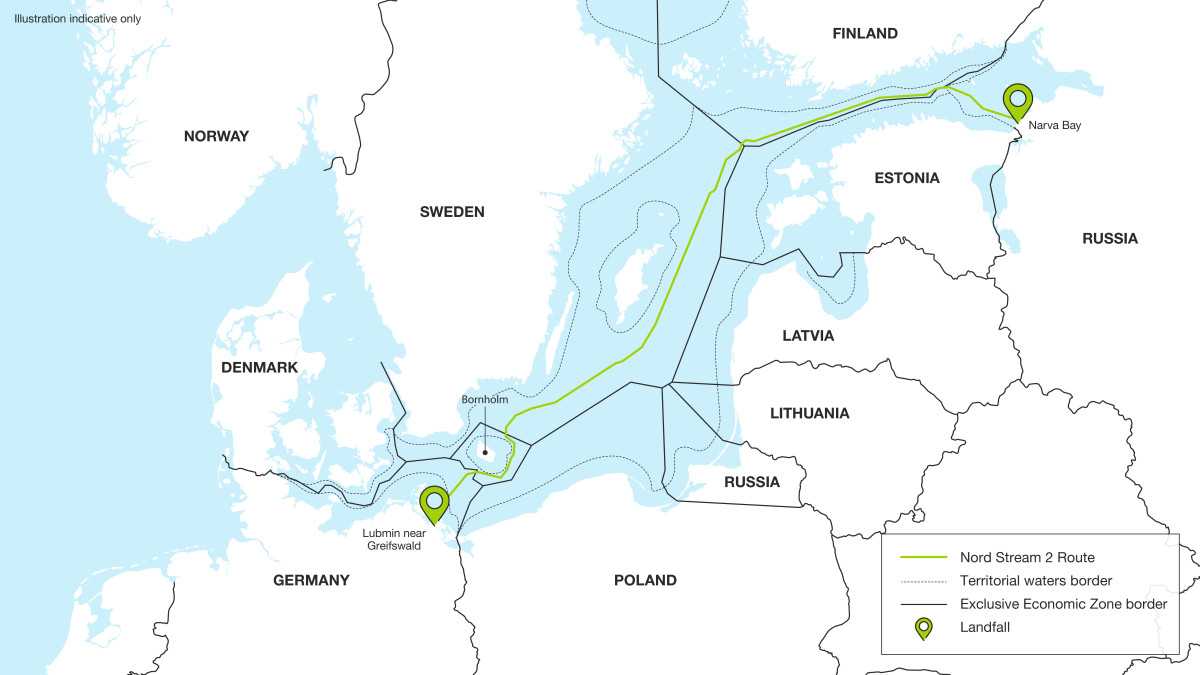 Nord Stream 2 Route Map